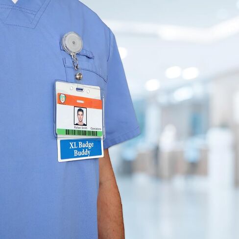 5 Pack - Oversized Nutrition Badge Buddy Horizontal - XL Badge Buddies for Nutritionists - 3 3/8 X 4 1/8 Role Identification Card Backer - USA Printed by Specialist ID (Hot Pink) in Saudi Arabia