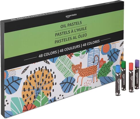 Amazon Basics Soft Oil Pastels Set for Artists, Beginners, Students, Teachers, 48 colors in Saudi Arabia