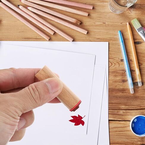 Coheali 4pcs طوابع مطاطية خشبية عتيقة لـ DIY ، وأنماط الأزهار والأوراق المتنوعة ، ومثالية لصياغة ، وصنع البطاقات ، وزينة المخطط in Saudi Arabia
