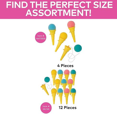ألعاب Fun Express Ice Cream Cone Shorers - VBS Vabs Bible School Sounds/Décor- مجموعة من 12 إمدادات الحفلات ولعب الجدة الكلاسيكية in Saudi Arabia