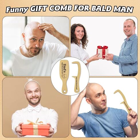 هدايا عيد الأب المضحكة - 2pcs أبي الفرشاة الصلعاء المليئة بالمشط ومشط الملمس الأصلع رجل الأداة الأداة هدية هدية خشبية الشعر بفرشاة الرأس ومشط أي أسنان مجموعة عيد ميلاد أبي مزحة نكتة in Kuwait