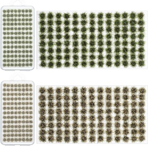 208 Pcs Static Grass Tuft Flower Cluster Static Grass Tuft Model Artificial Model Grass Shrubs Resin Miniature Tufts for Train Landscape Terrain Railway Scenery Dioramas in Saudi Arabia