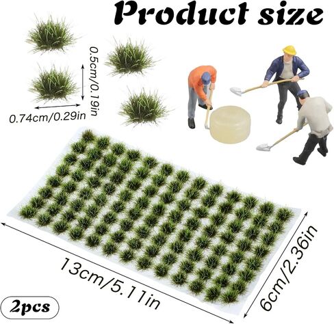 208 Pcs Static Grass Tuft Flower Cluster Static Grass Tuft Model Artificial Model Grass Shrubs Resin Miniature Tufts for Train Landscape Terrain Railway Scenery Dioramas in Saudi Arabia