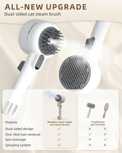 Maother Steam Cat Brush للقطط الداخلية ، وفرشاة سقيفة 2 في 1 في 1 in Saudi Arabia