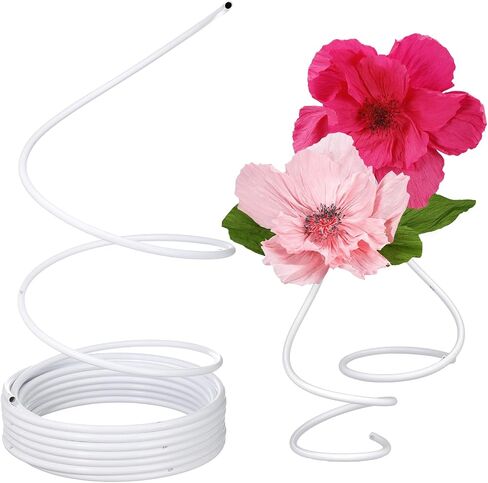 Tioncy 65.6 ft Long Flexible Pipe PVC Tubing Aluminum Bendable Plastic Pipe Stem for Artificial Flowers Stem, Balloon Arches, Floral Wedding Decor, DIY Crafts, Cosplay Prop(White) in Saudi Arabia