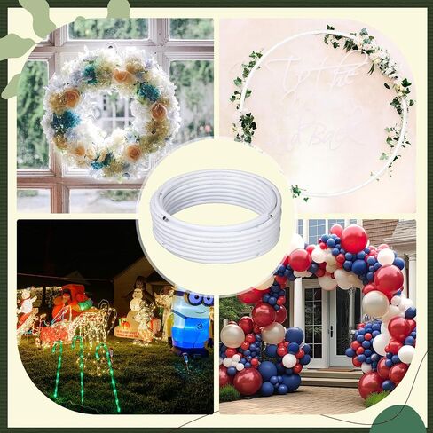 Tioncy 65.6 ft Long Flexible Pipe PVC Tubing Aluminum Bendable Plastic Pipe Stem for Artificial Flowers Stem, Balloon Arches, Floral Wedding Decor, DIY Crafts, Cosplay Prop(White) in Saudi Arabia