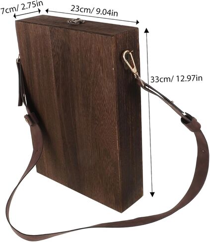 Portable Wooden Messenger Box 13x9inch Handmade Artist Storage Case Versatile Sketch Tool Box for Outdoor Painting with Shoulder Strap in Saudi Arabia