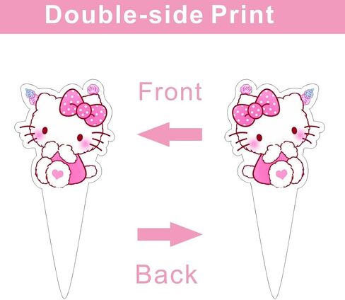 25 PCS Kitty وأصدقاؤه كعكة Topper و Cupcake Toppers تعيين لوازم حفلة عيد ميلاد لزخارف عيد ميلاد Kawaii تحت عنوان in Kuwait