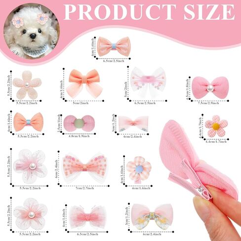 30pcs الكلاب أقواس مع مقاطع ، أقواس شعر الكلب الساحرة للكلاب الصغيرة ، جرو الوردي القوس جيرز الكمال فتاة (أنماط القوس المختلفة) in Kuwait