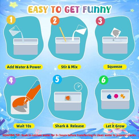Shabebe Magic Water Squishy Kit – DIY Aqua Fairy with 5 Molds & 10 Easy-Pour Gels, Pre-Measured Calcium Powder – STEM Crafts for Kids Ages 3+, Birthday Gift for Girls & Boys in Saudi Arabia
