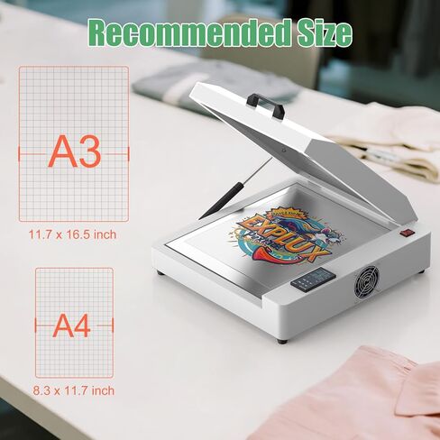 Explupe New Ewation DTF Oven ، A3 DTF Dryer مع نظام تنقية الدخان ، والتحكم في درجة الحرارة لطباعة نقل الحرارة DTF ، وعلاج فيلم النقل in Kuwait