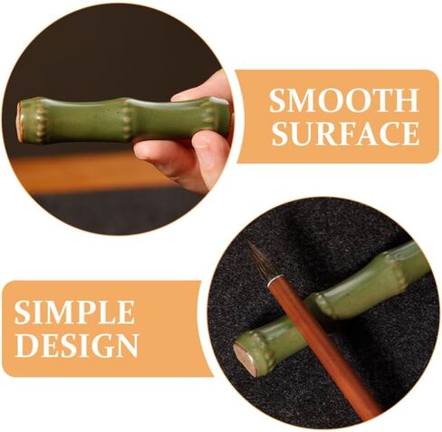 Ganazono Ceramic Brush Holder ، Bamboo على شكل فرشاة الباقي خط الفرشاة الصينية فرشاة الفرشاة in Kuwait