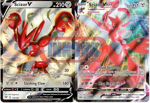 Scizor V & Vmax - Darkness Ablaze - Pokemon Ultra Rare Lot - 119/189 و 118/189 in Saudi Arabia