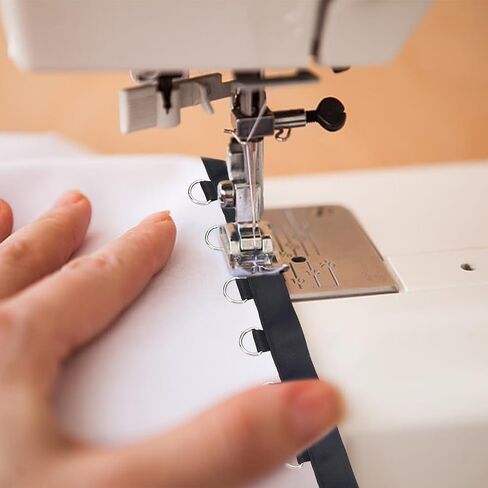 Webeedy 5 ياردة شريط سوداء Grommet العيينة 1.5 سم الشريط عريض الشريط خياطة تقليم مع حلقات D (10 × 13 مم) للملابس مشد القميص تزيين الديكور الفضة على شريط الشريط in Saudi Arabia