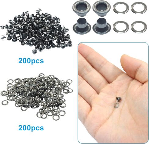 Zoccvi 200 مجموعات 5 ملم (3/16 ") مجموعة الحلقات والغسالات المعدنية ، والثقل من جزأين للحرف الجلدية ، والأحزمة ، والأكياس ، والمشاريع ومشاريع DIY (البرونز) in Kuwait