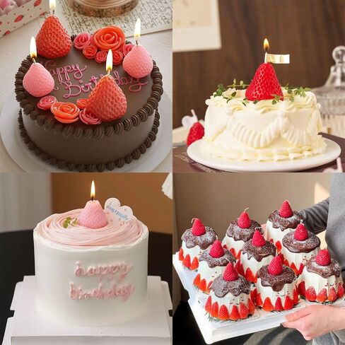 3pcs ثلاثية الأبعاد ديكور الفراولة شمعة القوالب لصنع الشمعة طقم شموع رومانسية معطرة السيليكون القالب DIY شموع شموع السيليكون للحرف اليدوية زخارف الفراولة in Kuwait