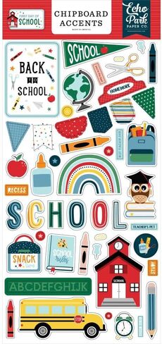 Echo Park Paper Company اليوم الأول من School Chipboard 6 "x13"-الحوامل ، متعددة الألوان in Saudi Arabia