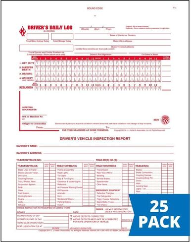 2-in-1 Driver Daily Log Book 5-PK. مع تقرير تفتيش مركبة السائق التفصيلي - تنسيق الكتب مع 31 مجموعة ، 2 صفيحة الكربون ، 8.5 "× 11" ، J. J. Keller & Associates ، Inc. in Kuwait