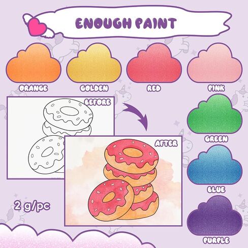 Paint with Water Coloring Books for Kids, Mess Free Watercolor Painting Kit Painting Activity for Kids Ages 3-5 4-8, Arts Crafts Drawing Gift Toy for Boy Girl (Purple) in Kuwait