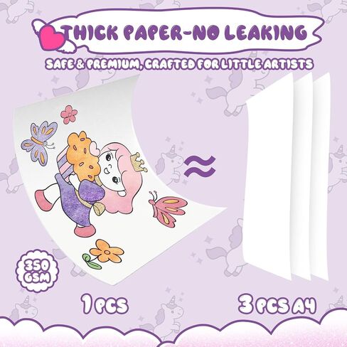 Paint with Water Coloring Books for Kids, Mess Free Watercolor Painting Kit Painting Activity for Kids Ages 3-5 4-8, Arts Crafts Drawing Gift Toy for Boy Girl (Purple) in Kuwait