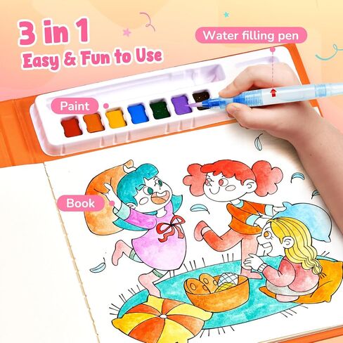 JoyCat Paint with Water Coloring Books, Art & Craft Activity, No Mess Art for Kids Ages 4-8, Craft Kits & Supplies, DIY Creative Activity, Presents for Girls & Boys (Underwater World) in Kuwait