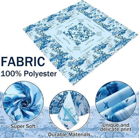 Mahjong Tablecloth Chinoiserie Mahjong Mats Blue Floral Card Table Cloth 55" x 55" Square Game Instructions for Beginner Card Board Tile Games Gift(Floral) in Saudi Arabia