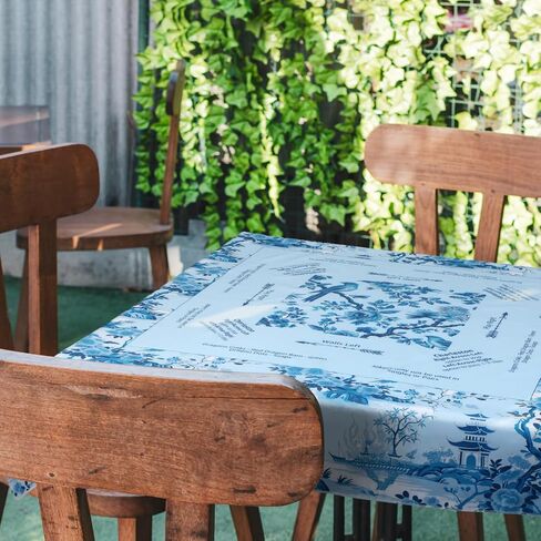 Mahjong Tablecloth Chinoiserie Mahjong Mats Blue Floral Card Table Cloth 55" x 55" Square Game Instructions for Beginner Card Board Tile Games Gift(Floral) in Saudi Arabia