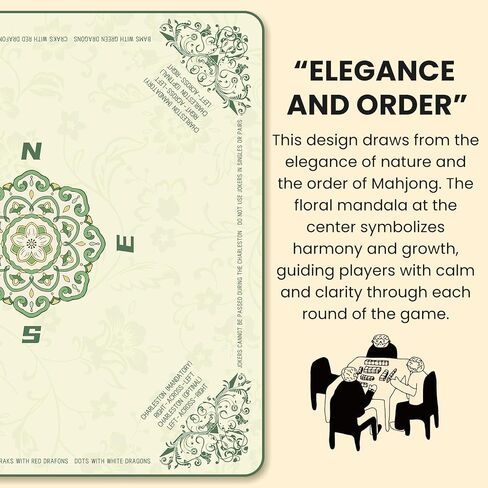 Original Design Mahjong Mat Non-Slip Noise Reduction 32.4x32.4 Inch - Waterproof Gaming Table Mat for Mahjong, Poker, Board Games | Foldable & Durable Polyester(Classic Grace) in Saudi Arabia