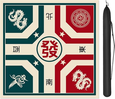 33 "Mahjong Table Mat - شعر غير سائل ، وخفض الضوضاء ، قابلة للطي مع حقيبة حمل ، حصيرة لعبة محمولة لـ Mahjong ، البطاقات وألعاب الطاولة in Kuwait