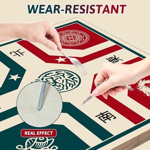 33 "Mahjong Table Mat - شعر غير سائل ، وخفض الضوضاء ، قابلة للطي مع حقيبة حمل ، حصيرة لعبة محمولة لـ Mahjong ، البطاقات وألعاب الطاولة in Kuwait