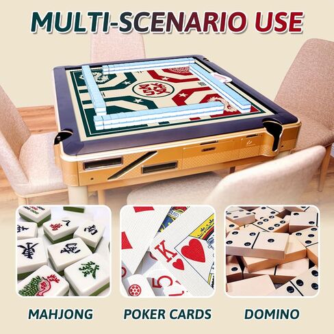 33 "Mahjong Table Mat - شعر غير سائل ، وخفض الضوضاء ، قابلة للطي مع حقيبة حمل ، حصيرة لعبة محمولة لـ Mahjong ، البطاقات وألعاب الطاولة in Kuwait