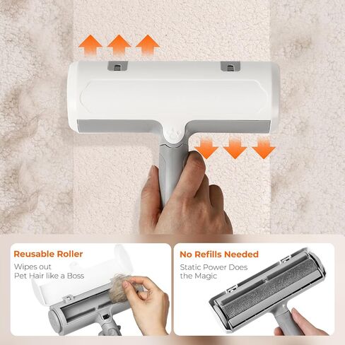 Pet Hair Remover - Reusable Lint Roller for Cats and Dogs, Effortlessly Removes Fur from Furniture, Carpets, Bedding, and Clothing, Static Cling Technology, Self-Cleaning Design in Saudi Arabia