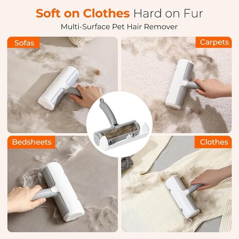Pet Hair Remover - Reusable Lint Roller for Cats and Dogs, Effortlessly Removes Fur from Furniture, Carpets, Bedding, and Clothing, Static Cling Technology, Self-Cleaning Design in Saudi Arabia
