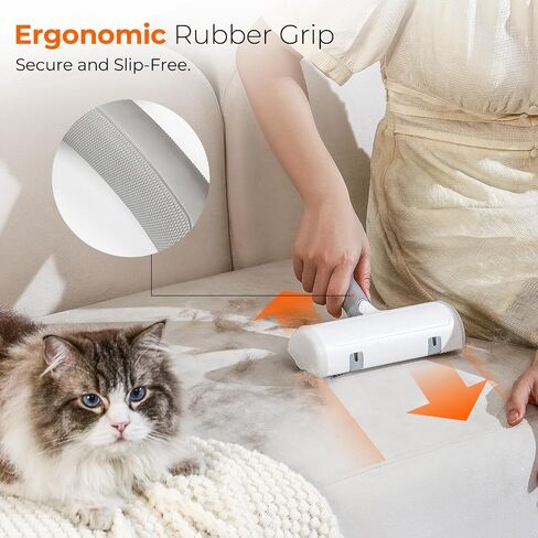 Pet Hair Remover - Reusable Lint Roller for Cats and Dogs, Effortlessly Removes Fur from Furniture, Carpets, Bedding, and Clothing, Static Cling Technology, Self-Cleaning Design in Saudi Arabia