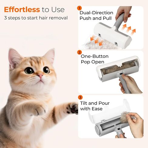 Pet Hair Remover - Reusable Lint Roller for Cats and Dogs, Effortlessly Removes Fur from Furniture, Carpets, Bedding, and Clothing, Static Cling Technology, Self-Cleaning Design in Saudi Arabia
