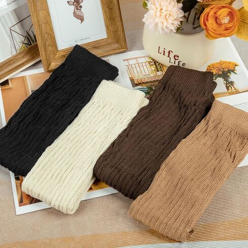 Justay 4 Pairs Slouchy Socks for Women, Scrunch Boot Long Knee High Knit Tube Athletic Slouch Socks for Woman in Kuwait