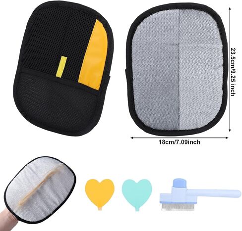 2pcs Hair Removal Mitt Gloves for Pet, Dog Hair Static Removal Gloves Reusable Double Sided Electrostatic Cat Grooming Remover Tool Supplies for Floor Couch, Carpet, Car Seat, Furniture in Saudi Arabia