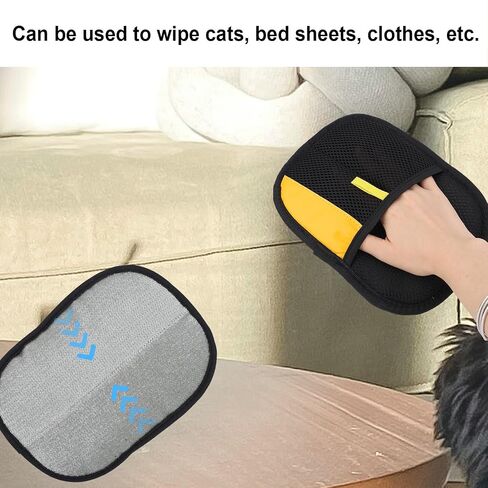 2pcs Hair Removal Mitt Gloves for Pet, Dog Hair Static Removal Gloves Reusable Double Sided Electrostatic Cat Grooming Remover Tool Supplies for Floor Couch, Carpet, Car Seat, Furniture in Saudi Arabia
