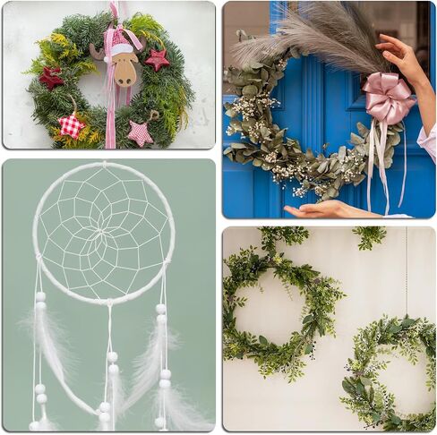 16 Pcs Metal Hoops for Crafts, Dream Catcher Rings, Black Metal Circles Floral Macrame Hoop for DIY Craft Projects, Wedding Wreath Decor and Wall Hanging (4/8/10/12 Inch) in Saudi Arabia