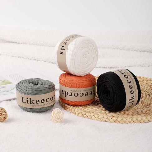 LikeEcords 100 ٪ قطن Macrame الحبل 1.5 مم × 330 ياردة (300 متر) 1.5m Macrame Yarn Crochet Macrame Bag Clord للأكياس والزخارف المنزلية (Beige) in Kuwait