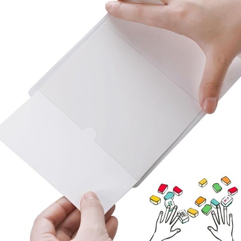 4 Pcs 2025 Mahjong Card Protector Cover Holder Accessories 6 1/8" X4 3/4" Plastic Clear Large Scorecard Cover Mahjong Sleeve Case Gifts Fit Large Print Size(4 Pcs) in Saudi Arabia