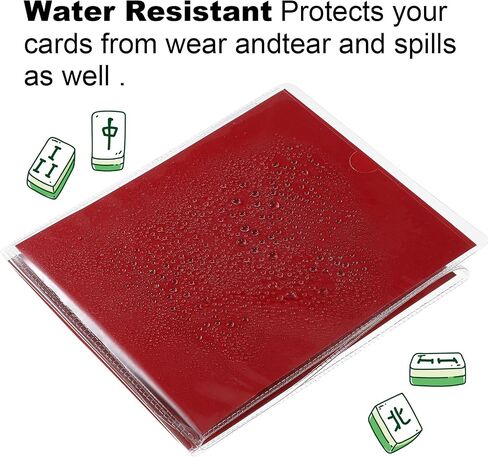4 Pcs 2025 Mahjong Card Protector Cover Holder Accessories 6 1/8" X4 3/4" Plastic Clear Large Scorecard Cover Mahjong Sleeve Case Gifts Fit Large Print Size(4 Pcs) in Saudi Arabia