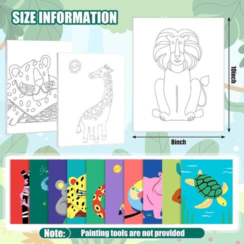 20Pcs Pre Drawn Canvas for Painting for Boys Girls Animal Pre Printed Canvas with Pictures to Paint Gift for Kids Beginners Students DIY Paint Art Supplies, 8 x 10 Inch in Saudi Arabia