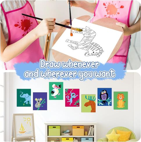20Pcs Pre Drawn Canvas for Painting for Boys Girls Animal Pre Printed Canvas with Pictures to Paint Gift for Kids Beginners Students DIY Paint Art Supplies, 8 x 10 Inch in Saudi Arabia