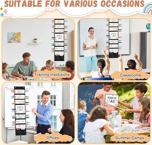 67 Pcs Student Behavior Clip Chart for Classroom Management Blue Boho Track Reward Incentive Behavior Pocket Chart Kids Boho Bulletin Board Hanging Tool for Teacher Office Elementary School Supplies in Saudi Arabia