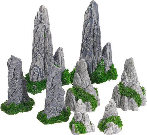 Nolitoy 8pcs Mini Rockery for Bonsai: Zen Garden Association Mountain Landscape التماثيل لعرض المكتب المنزلي in Kuwait