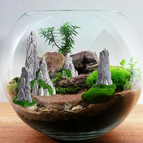 Nolitoy 8pcs Mini Rockery for Bonsai: Zen Garden Association Mountain Landscape التماثيل لعرض المكتب المنزلي in Kuwait