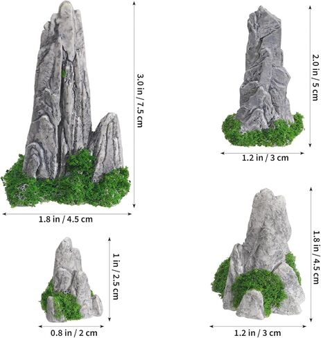 Nolitoy 8pcs Mini Rockery for Bonsai: Zen Garden Association Mountain Landscape التماثيل لعرض المكتب المنزلي in Kuwait