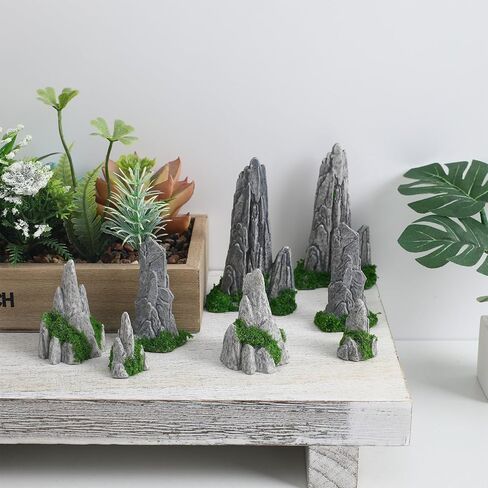 Nolitoy 8pcs Mini Rockery for Bonsai: Zen Garden Association Mountain Landscape التماثيل لعرض المكتب المنزلي in Kuwait