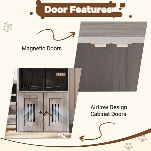 Garvee Double Cat Sterter Box Fence مع سلم ، منزل مزدوج القطط مع مساحة تخزين ، أثاث صندوق فضلات مغلق ، أبيض in Kuwait